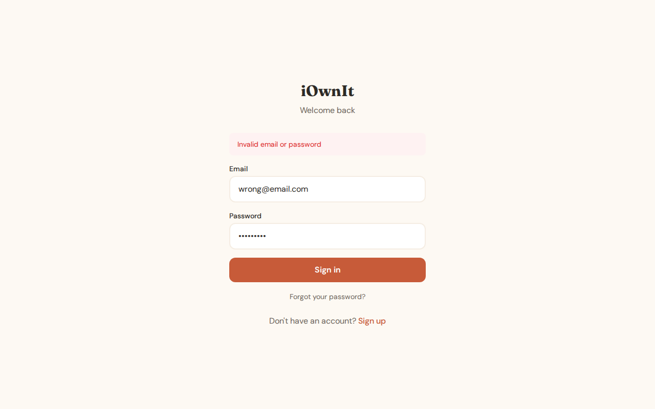 Login Error