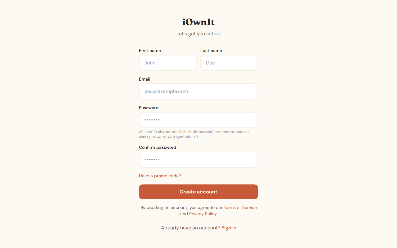 Registration Page