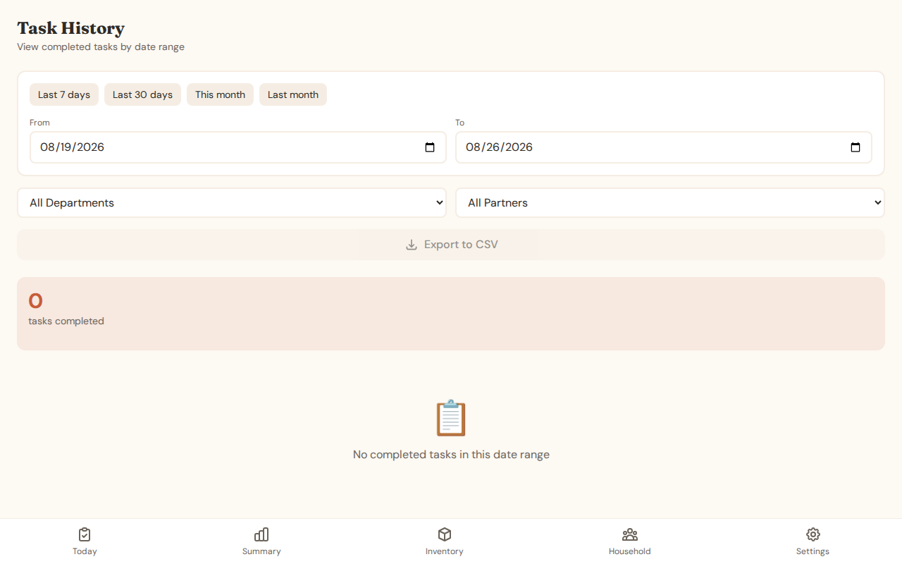 Task History