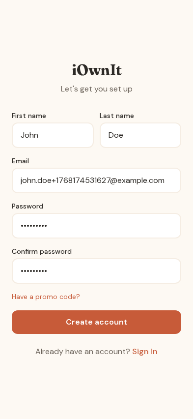 Sign Up Filled