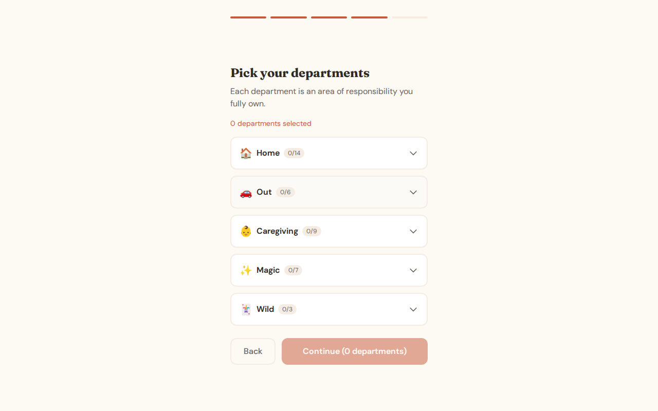 Department Selection